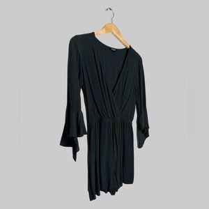 Black Bell-Sleeve Romper